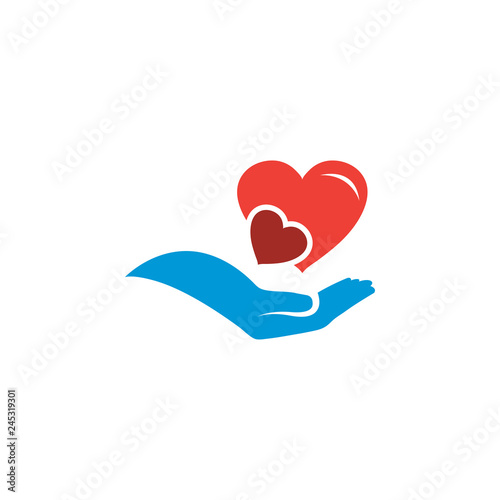 Illustration of charity logo design template
