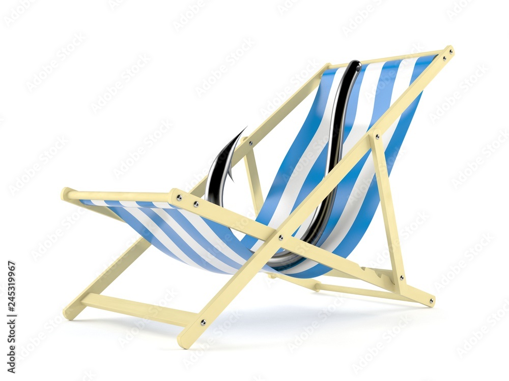 Fototapeta premium Fishing hook on deck chair