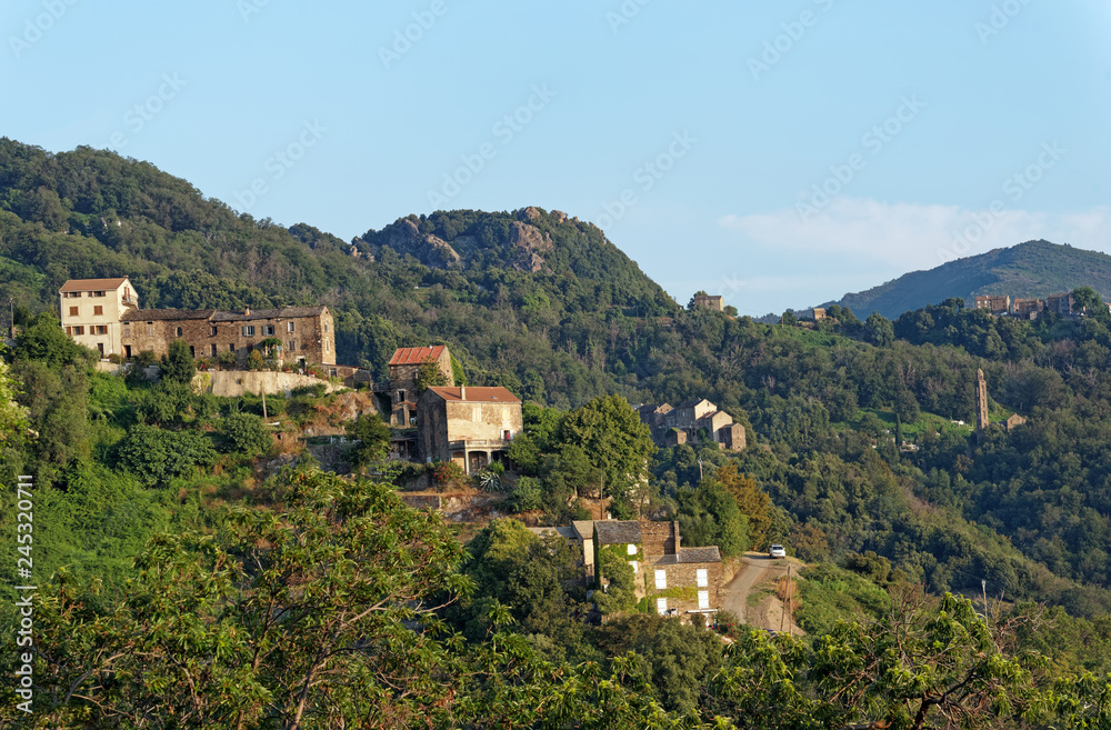 San-Giovanni-di-Moriani village in Corsica mountain
