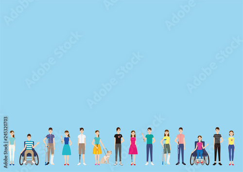 様々な障がいを持ったチャレンジド達／壁紙