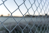 Frozen metallic fence
