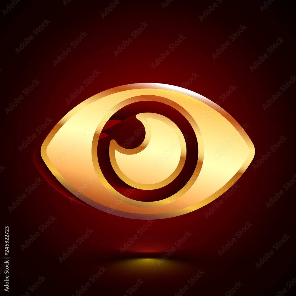 Golden eye symbol sign Royalty Free Vector Image