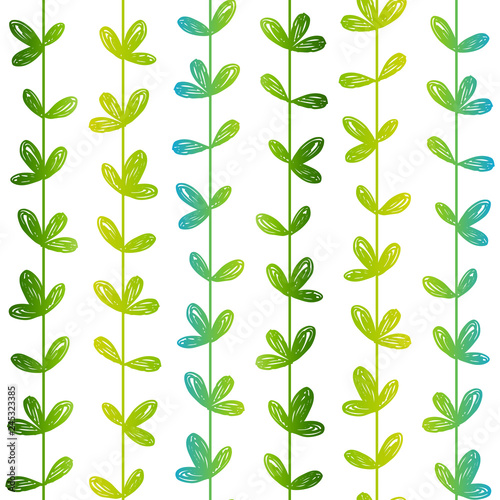 Seamless pattern with hand drawn herbal silhouettes