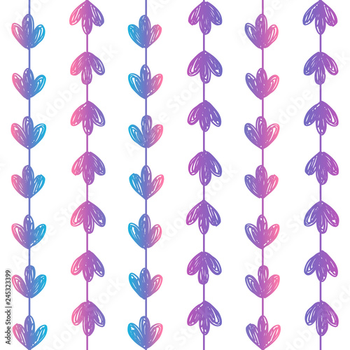 Seamless pattern with hand drawn herbal silhouettes