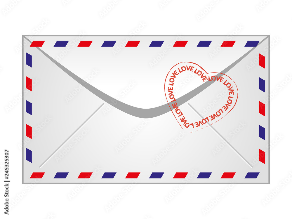 Postal envelope with a heart for Valentines Day. Vector illustration. Postal envelope with a heart for Valentines Day. Vector illustration.
