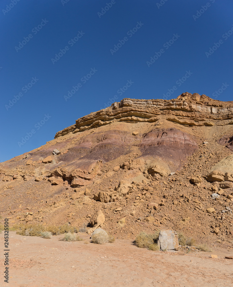 Hiking in Negev desert of Israel