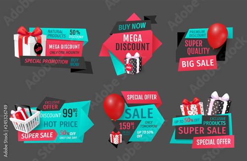 Mega Discount, Exclusive Product Sale Banners Set