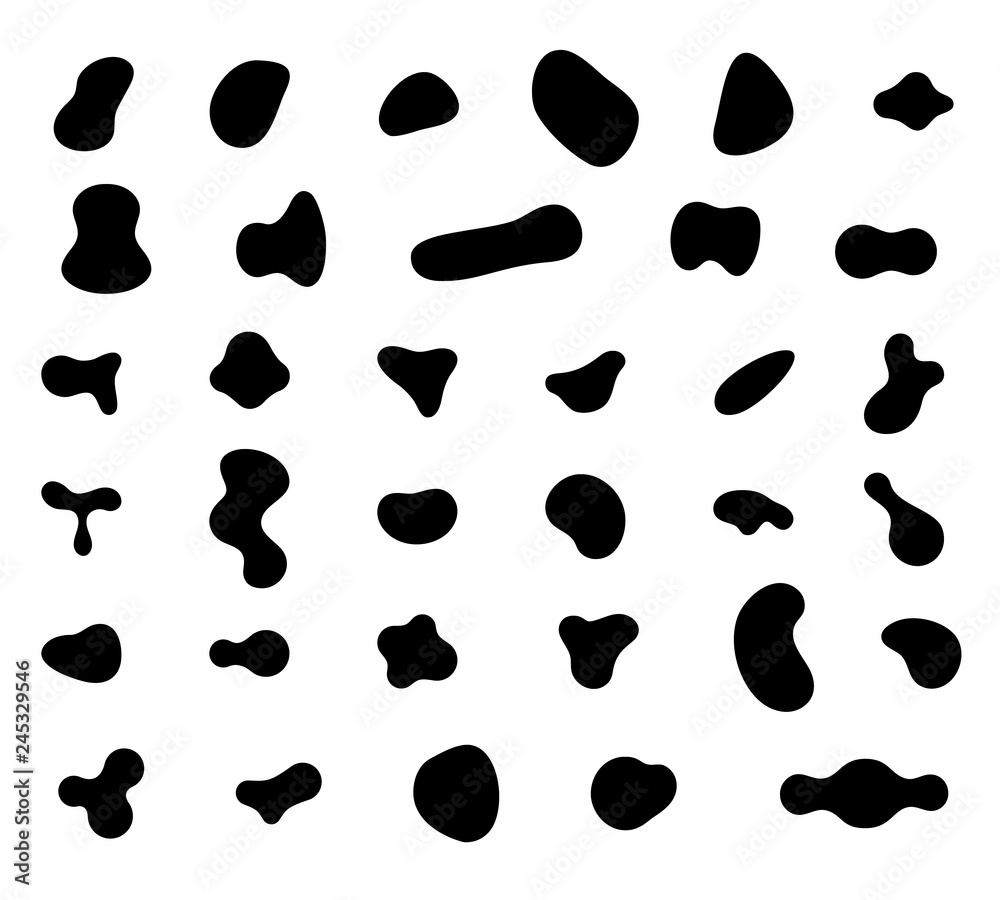 Set of abstract liquid forms and fluid shapes Set of abstract liquid forms and fluid shapes