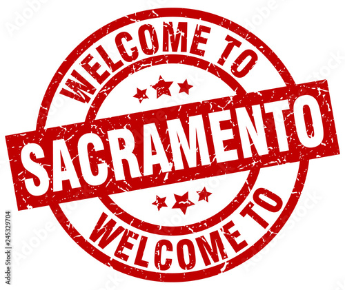 welcome to Sacramento red stamp