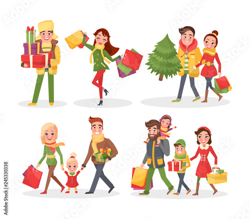 Christmas Shopping, Holiday Preparation in Winter