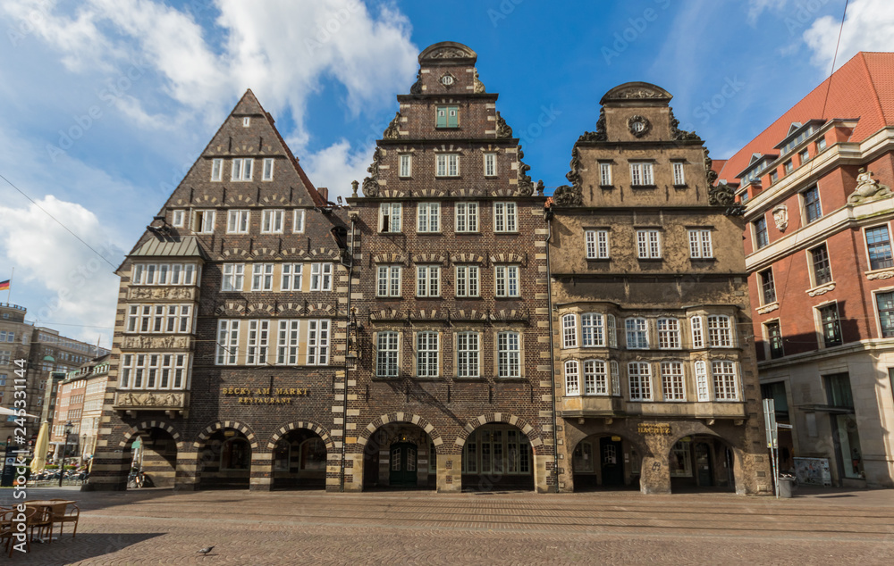 Bremen, Germany - Old Town Bremen displays a huge number of beautiful landmarks, with its churches, historical buildings, murales and contemporary palaces
