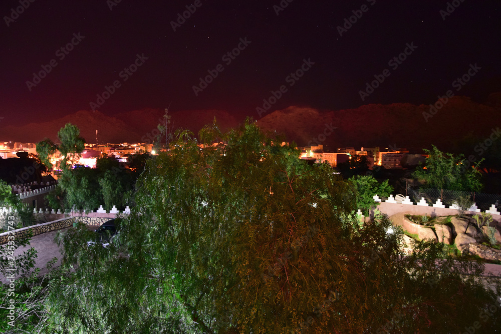 Obraz premium Stars over Anti-Atlas - Night Tafraout's panorama (Morocco)
