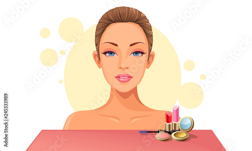 Beautiful face of women ready for makeup