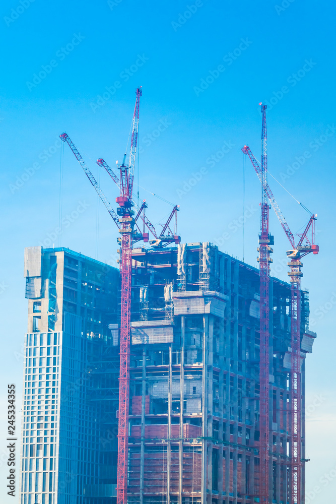 Crane construction site Crane construction site