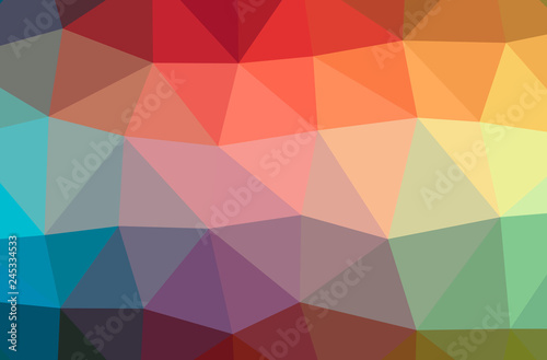 Illustration of abstract Blue  Orange  Pink  Purple  Red  Yellow horizontal low poly background. Beautiful polygon design pattern.