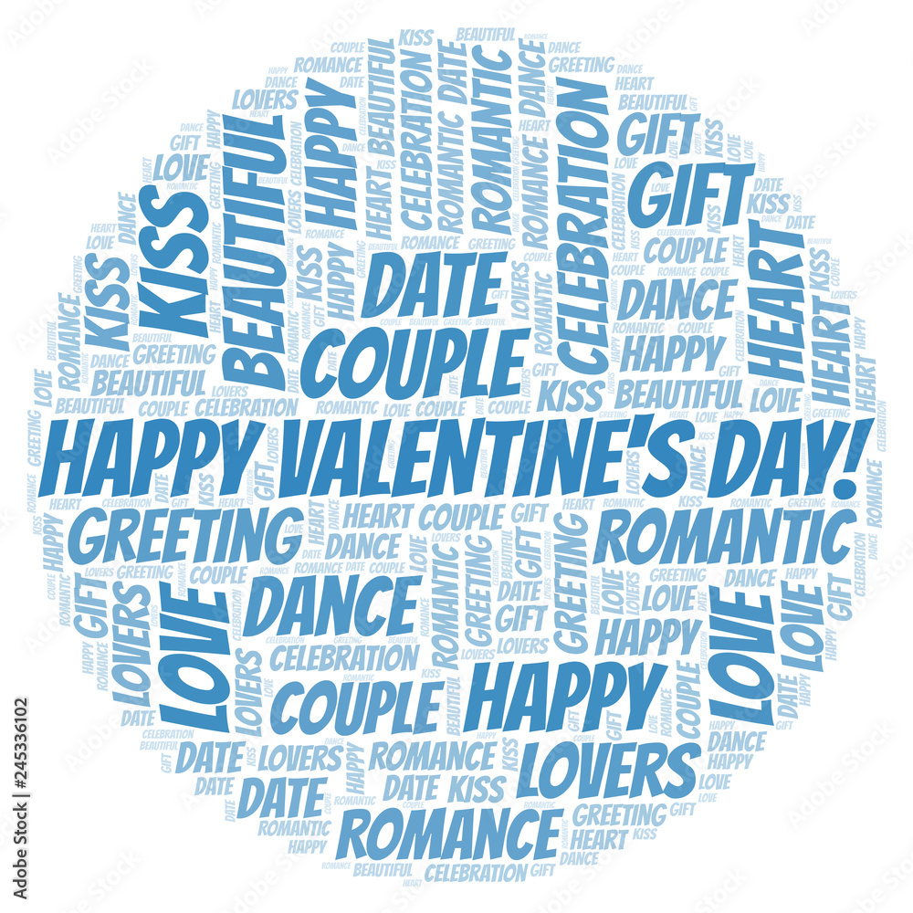 Obraz premium Happy Valentine's Day! word cloud.
