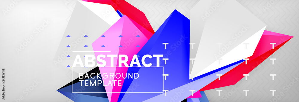 Triangles polygonal background, vector 3d poly template Triangles polygonal background, vector 3d poly template