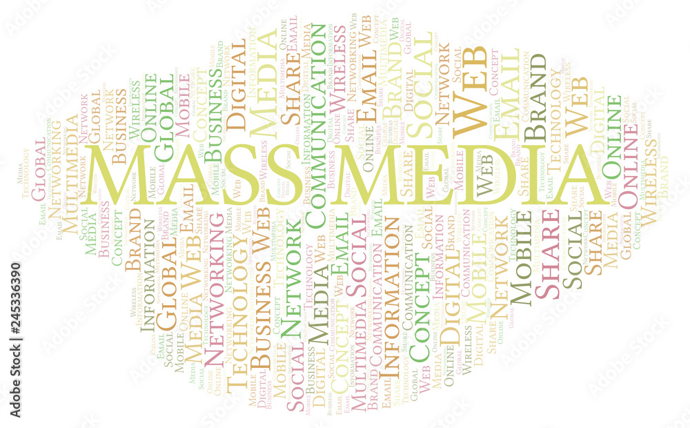 Obraz premium Mass Media word cloud.