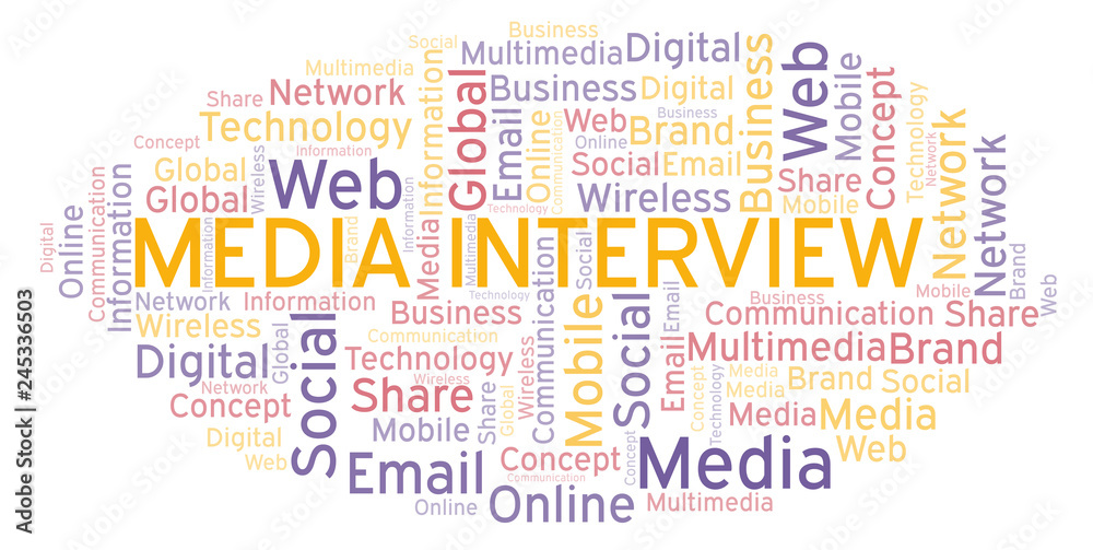 Obraz premium Media Interview word cloud.