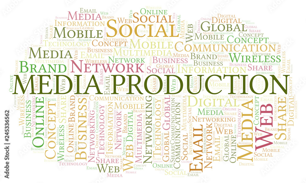 Media Production word cloud.