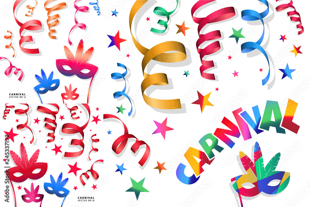 Obraz premium Digital vector blue red carnival