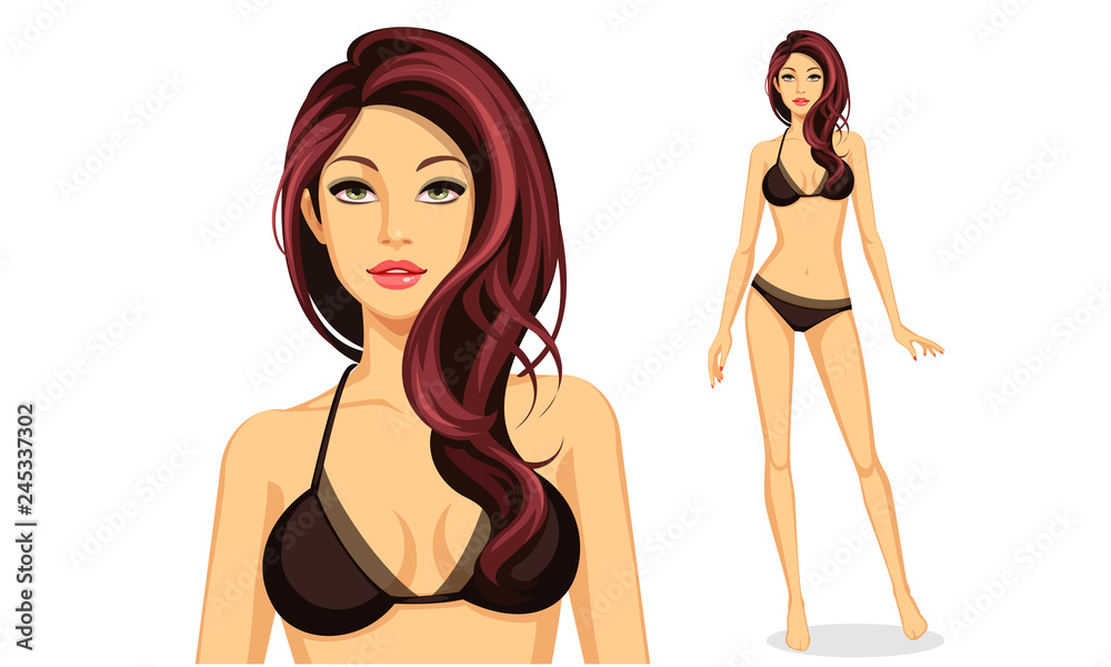 Beautiful stylish model standing with cool hairstyle Beautiful stylish model standing with cool hairstyle