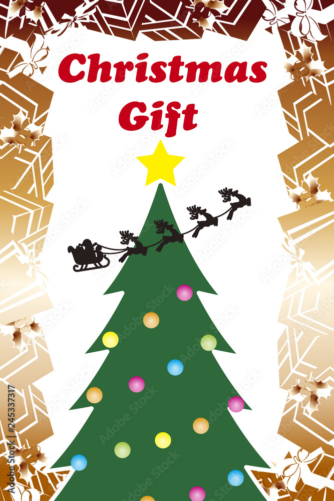 クリスマスツリー プレゼント 贈り物 セール 冬 販売促進ポスター 宣伝広告素材 Background Wallpaper Vector Free Christmas Xmas Merry Christmas Eve Fir Tree Message Greeting Card Santa Claus Gift White Snowflakes Winter Event Party Stock ベクター