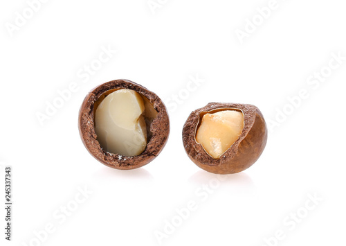 macadamia nuts isolated on white background