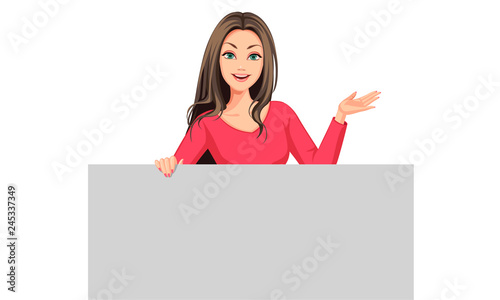 Beautiful women behind the board