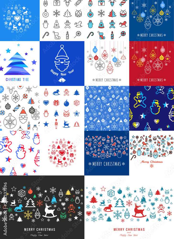 Fototapeta premium Digital vector red blue happy