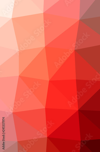 Illustration of abstract Red vertical low poly background. Beautiful polygon design pattern.