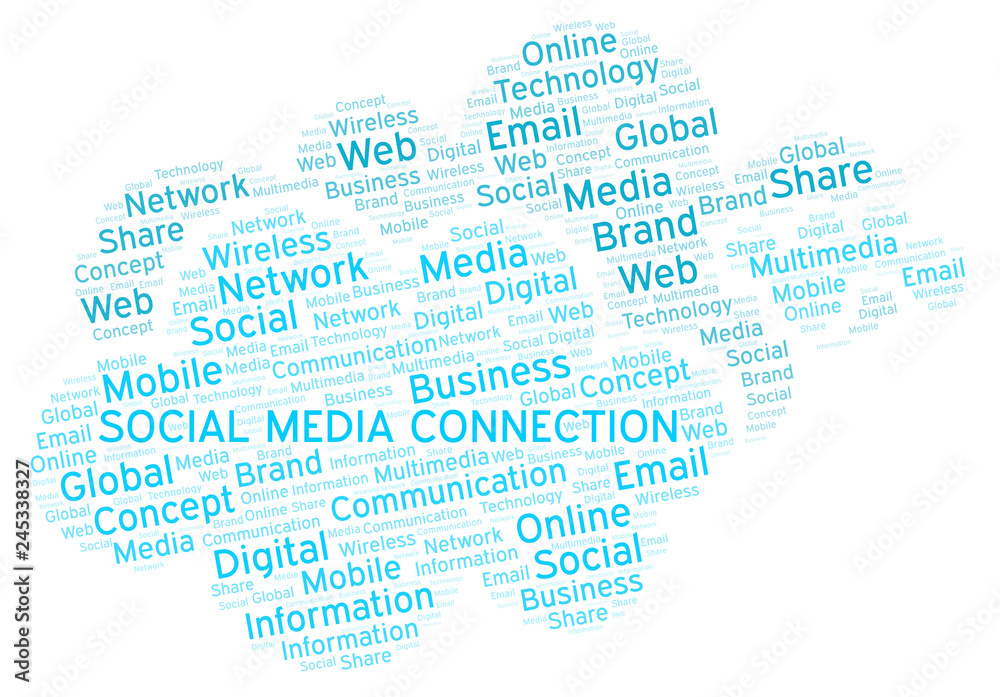 Fototapeta premium Social Media Connection word cloud.