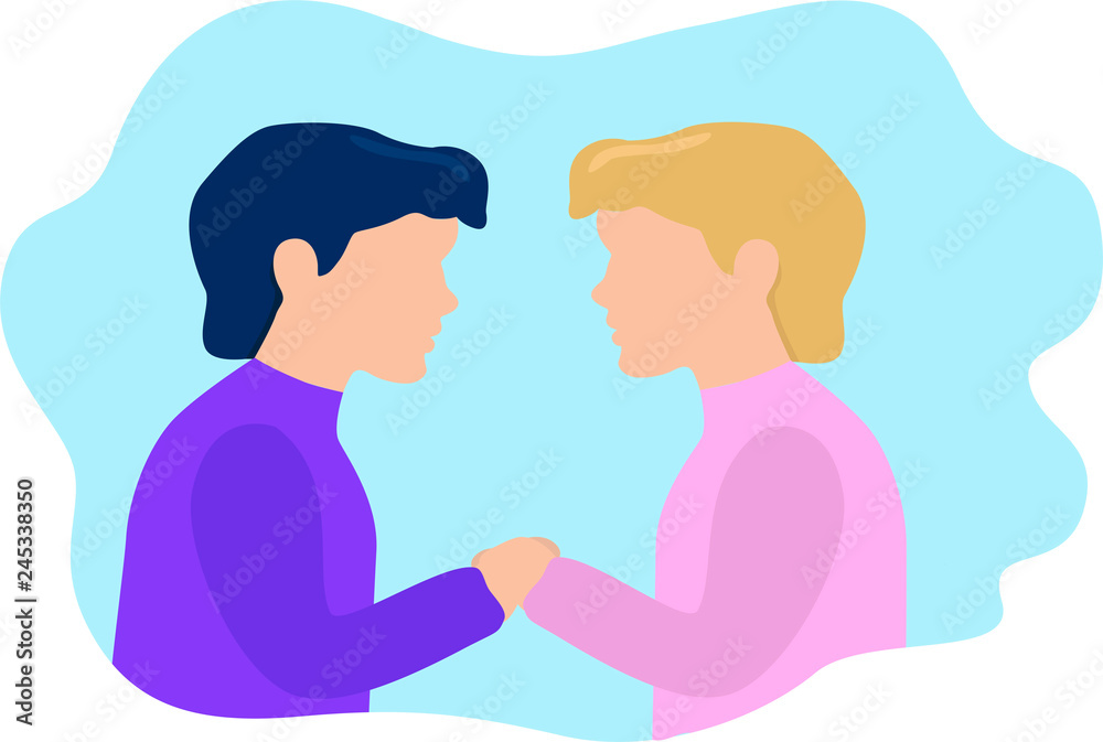 vector flat illustration two guys vector flat illustration two guys
