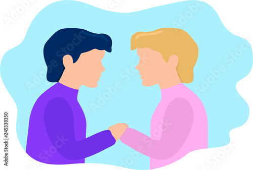  vector flat illustration two guys