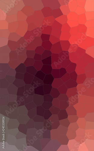 Illustration of Vertical blood red and green Middle size hexagon background.