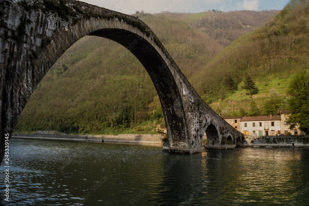 devil's bridge in Tuscany, Italy
