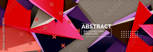 3d triangular shapes geometric background. Origami style pattern with triange shapes for decorative design. Poster design. Line design. Modern presentation template