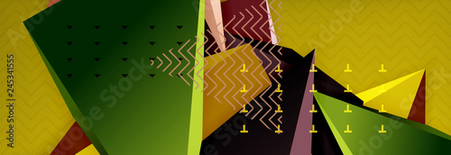 3d triangular shapes geometric background. Origami style pattern with triange shapes for decorative design. Poster design. Line design. Modern presentation template