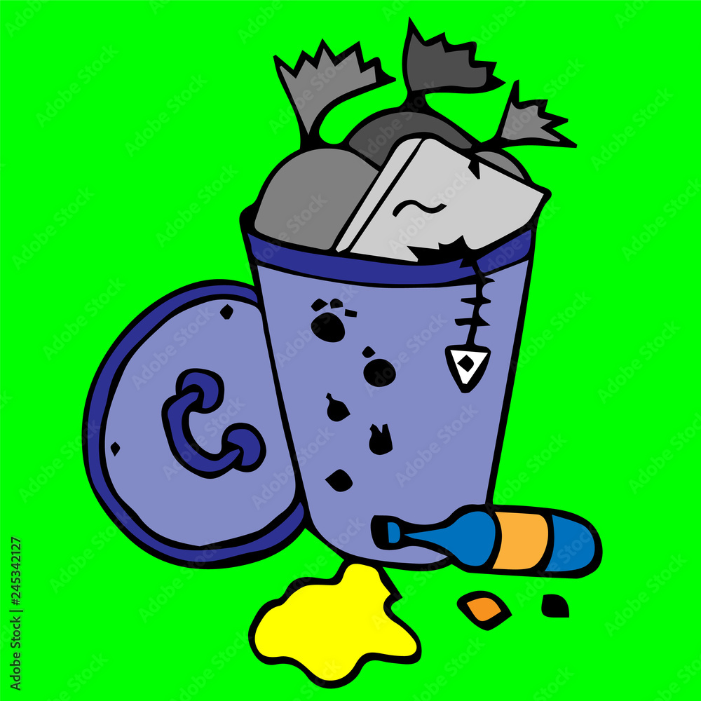 garbage cartoon isolated vector silhouette garbage cartoon isolated vector silhouette