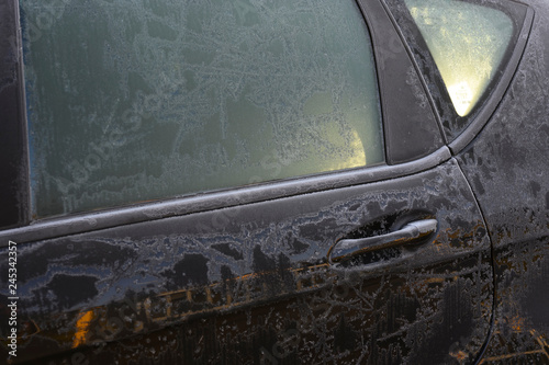Frozen car door