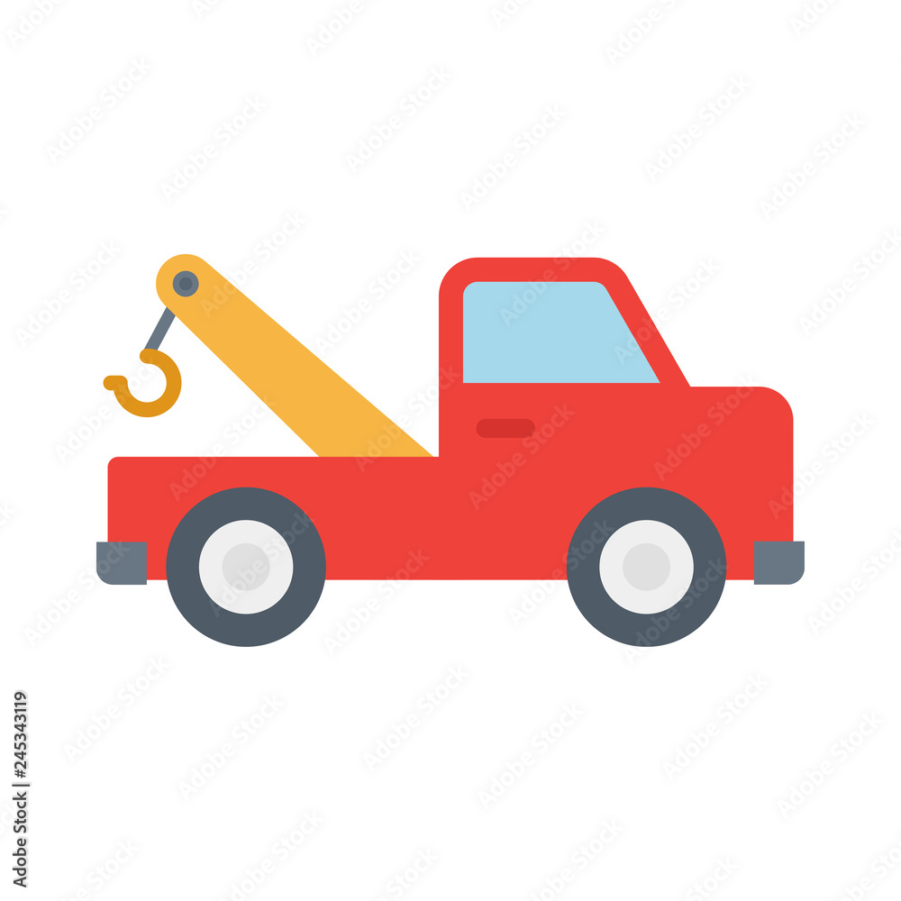 Tow truck. Emergency truck. White background. Vector illustration. EPS 10. Tow truck. Emergency truck. White background. Vector illustration. EPS 10.
