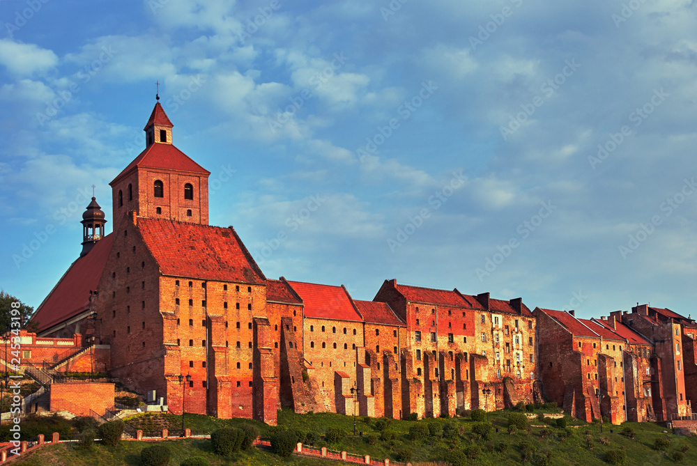 Gothic granaries Grain brick in Grudziadz in Poland.