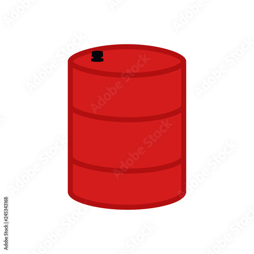 Oil Barrel. Red barrel. Vector illustration. EPS 10.
