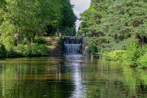 Canal lock at stromsholms canal in Sweden photo