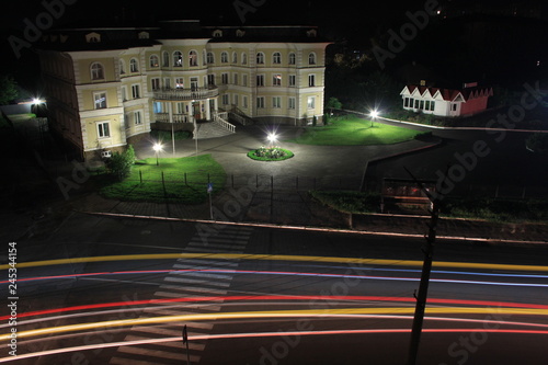 traffic in city at night