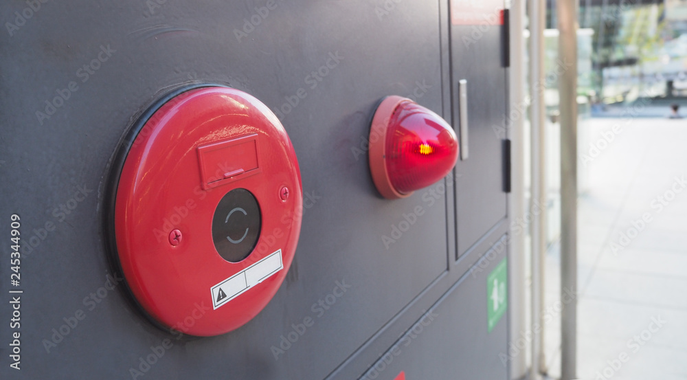 Emergency of Fire alarm system notifier or alert or bell warning equipment  use when on fire in japan. Stock-Foto | Adobe Stock