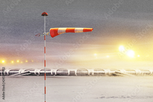 Fotomural airport at not flying night