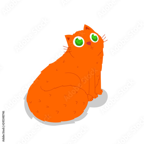 Cute cat draw illustration....