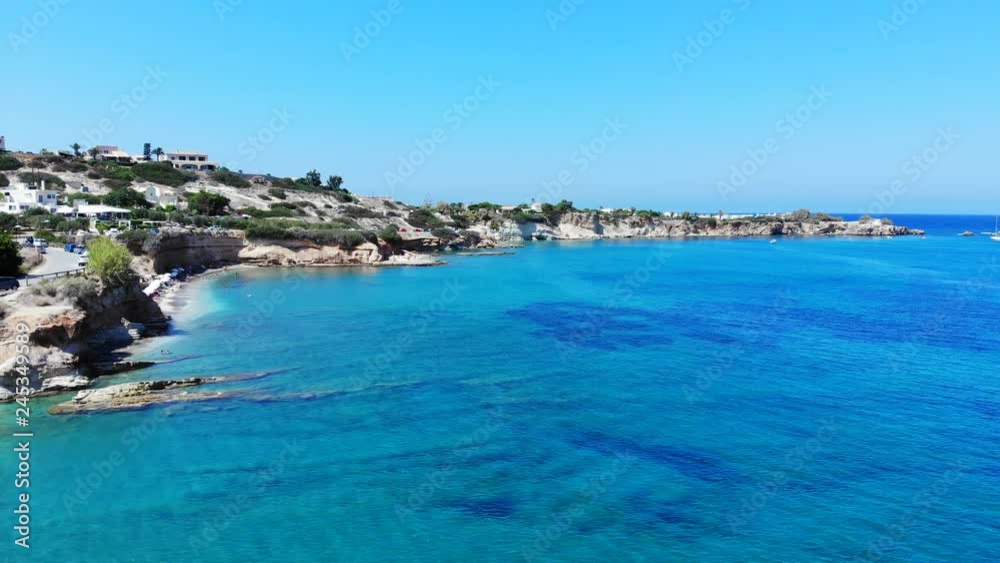 Aerial Crete beach panorama and blue sea, Greece Aerial Crete beach panorama and blue sea, Greece