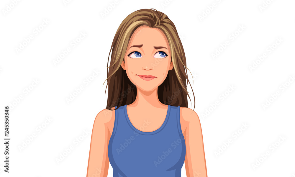 Vector illustration of beautiful teenage girl with different facial expression 3 Vector illustration of beautiful teenage girl with different facial expression 3
